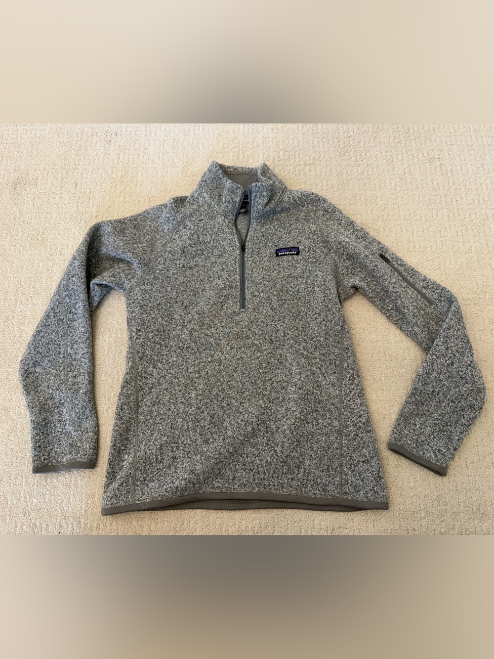Patagonia Heather Gray Quarter Zip Fleece Pullover Jacket